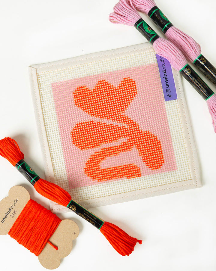 Red and Pink Level 0 Petals Coaster- Canva and Threads