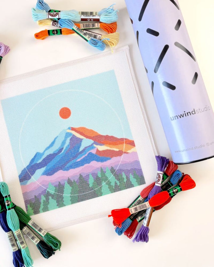 MT Rainier Modern Needlepoint Kit by Unwind Studio