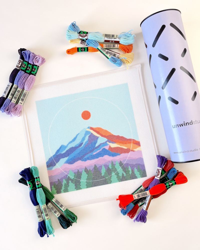 MT Rainier Modern Needlepoint Kit by Unwind Studio