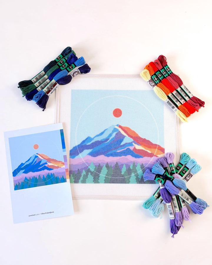 MT Rainier Modern Needlepoint Kit by Unwind Studio