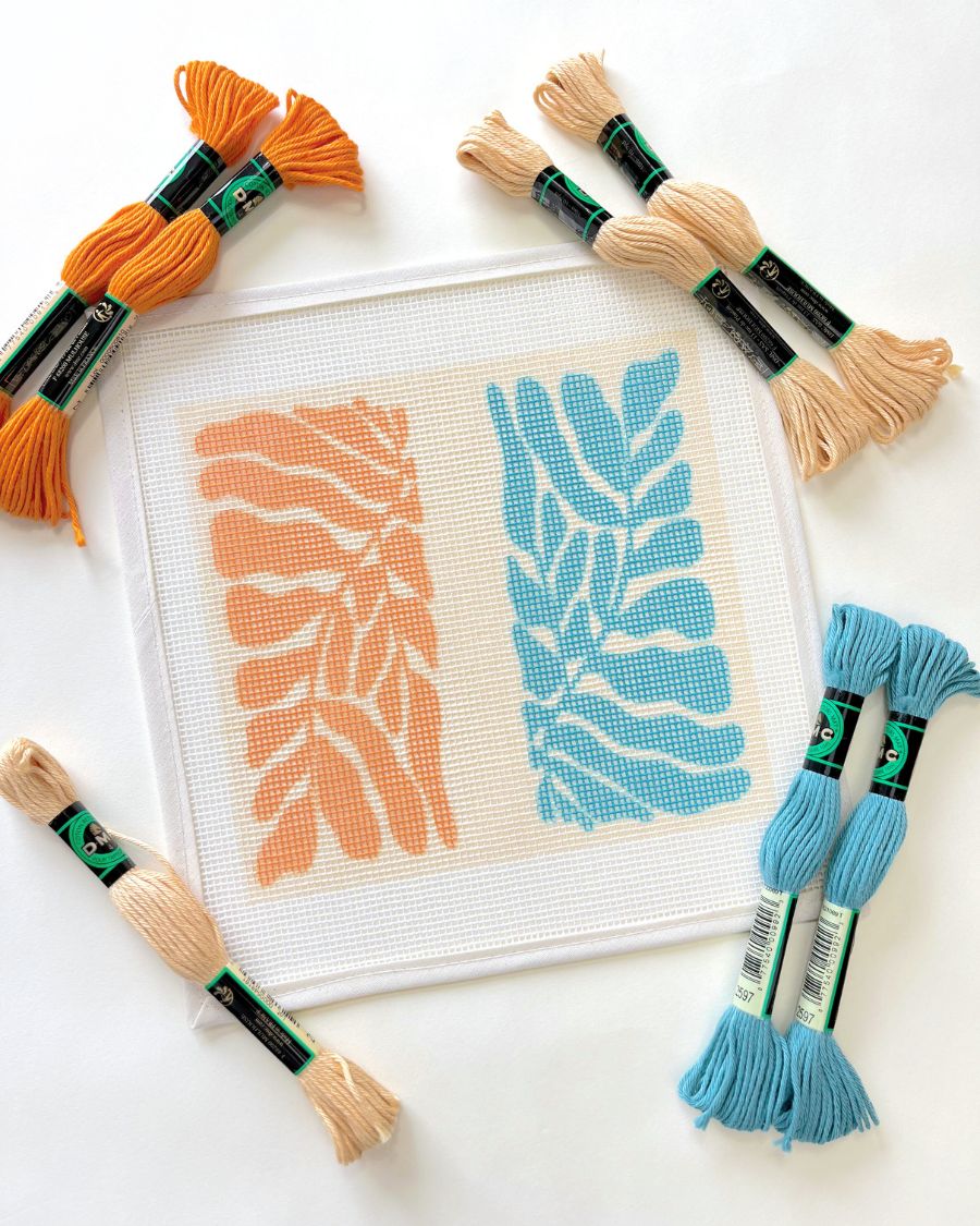 *Matisse's Leaves V1 Sunglasses Case Needlepoint Kit by Unwind Studio