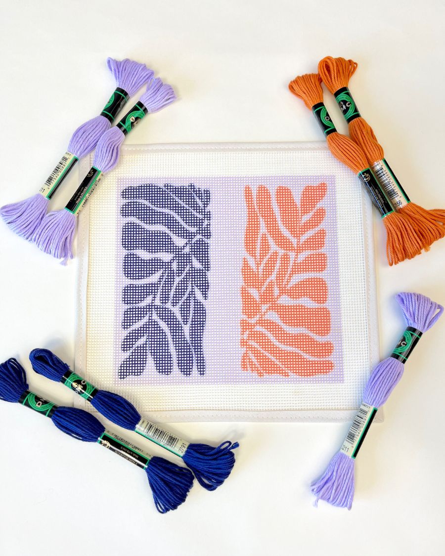 Matisse's Leaves V2 Sunglasses Case Needlepoint Kit by Unwind Studio