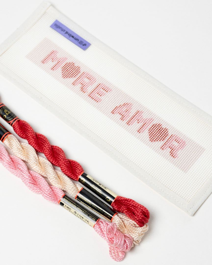 More Amor Needlepoint Kit Keyfob- Canva and threads