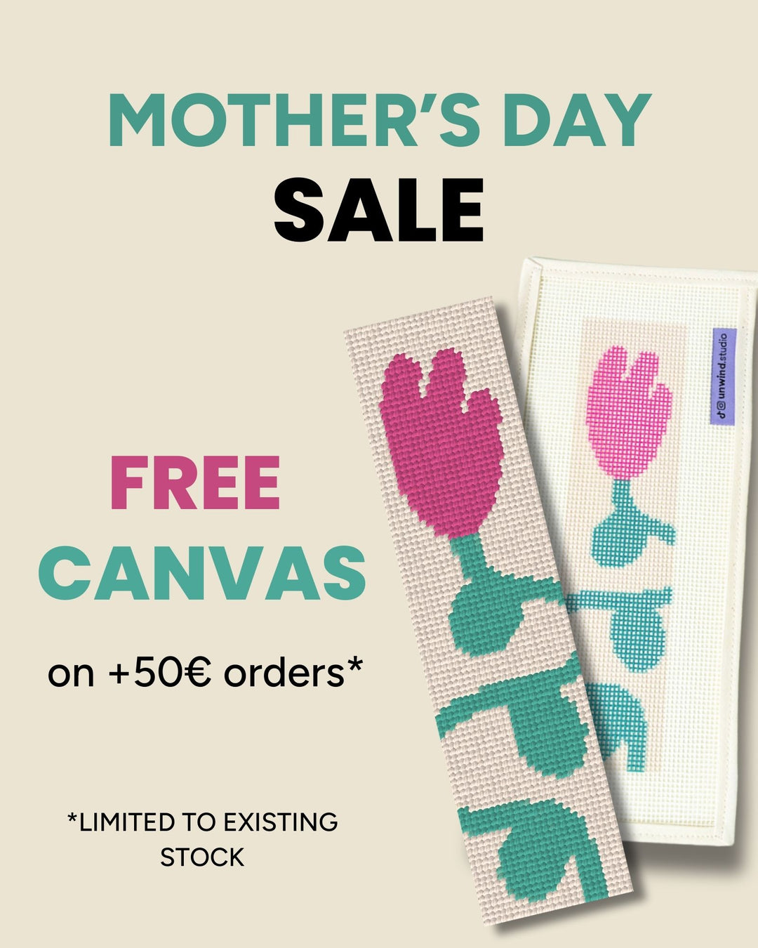 FREE GIFT: Tulip Needlepoint Bookmark Canvas