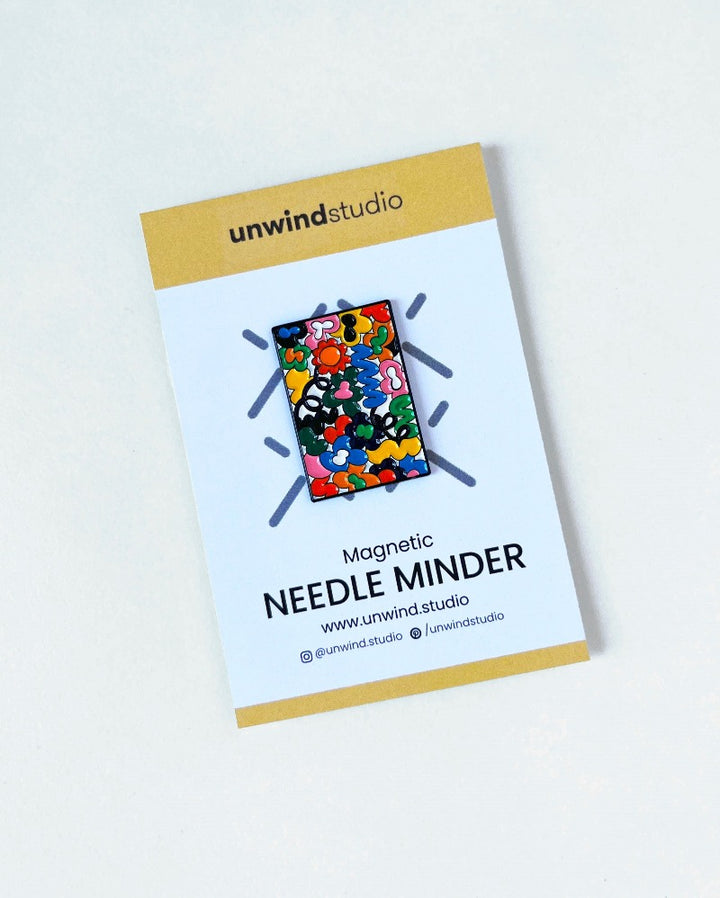 Needle Minder Jungley Flowers Magnet (enamel pin) by Unwind Studio