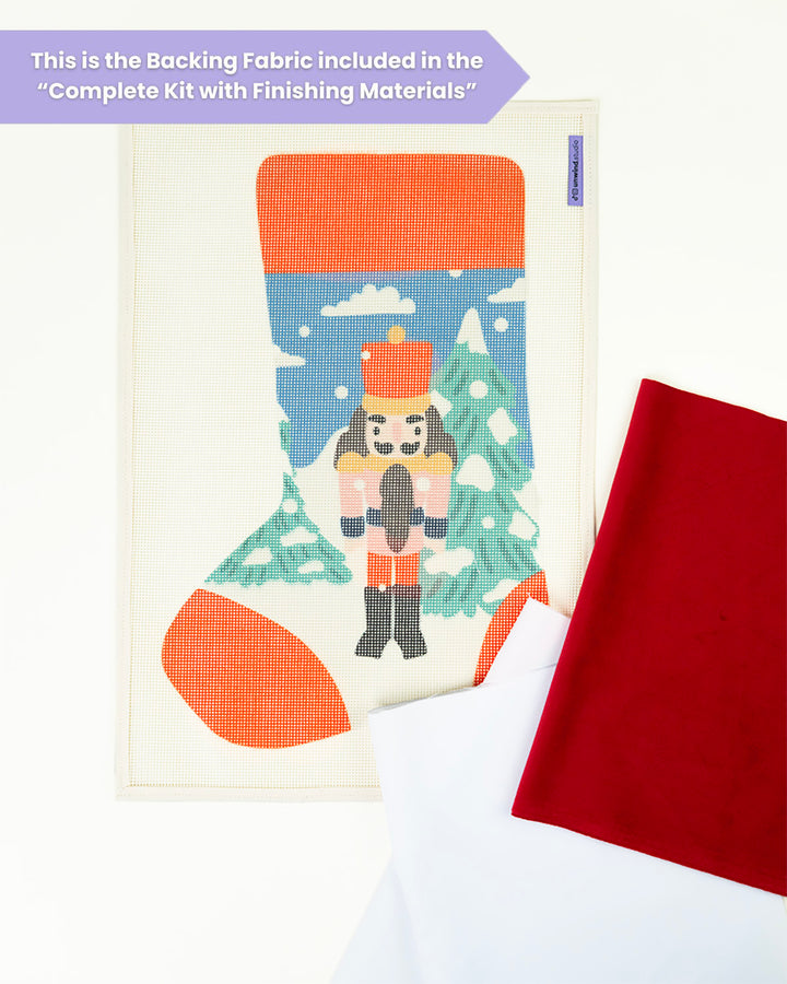 Nutcracker in the Snow Stocking Needlepoint Kit