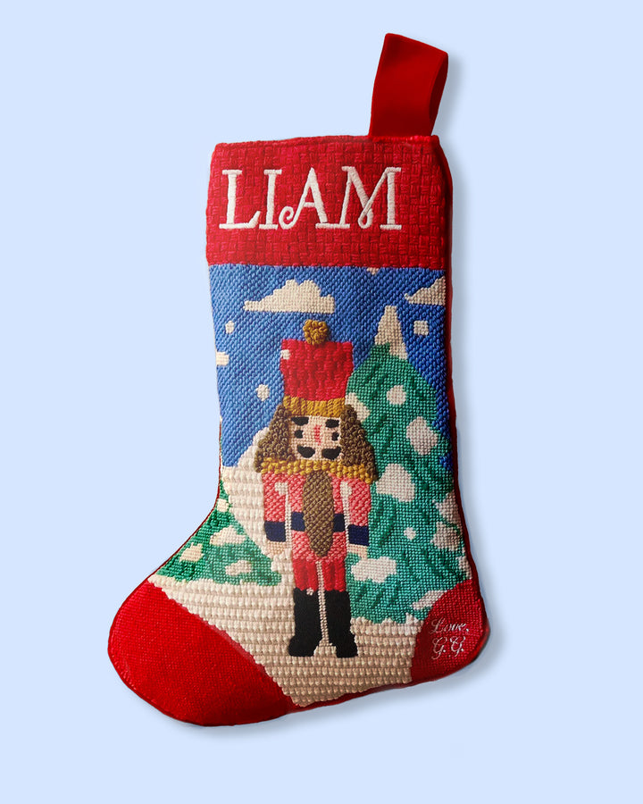 Nutcracker in the Snow Stocking Needlepoint Kit