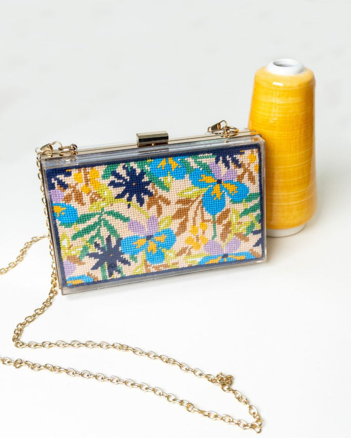 Pansy Parade Needlepoint Kit for Clutch Insert