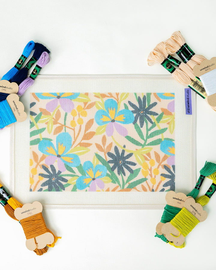 Pansy Parade Needlepoint Kit