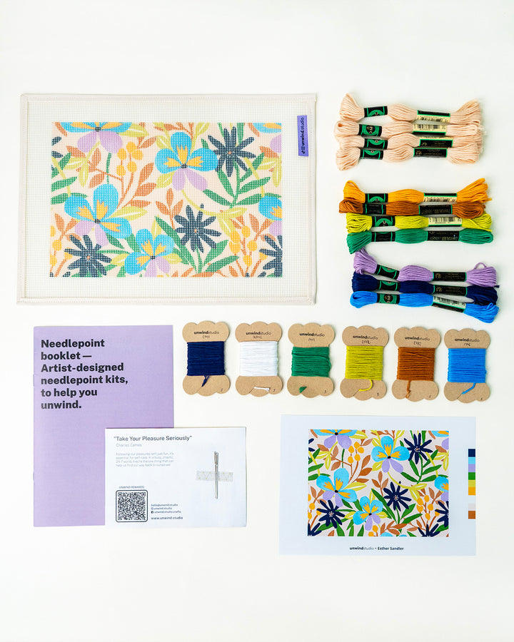 Pansy Parade Needlepoint Kit