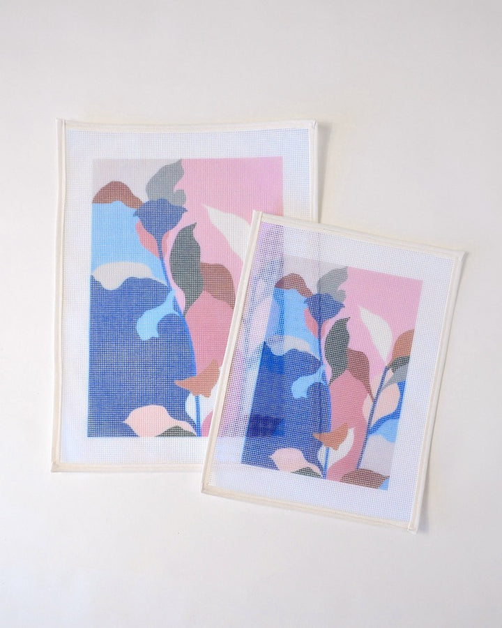 Pink Foliage Needlepoint Kit by Unwind Studio