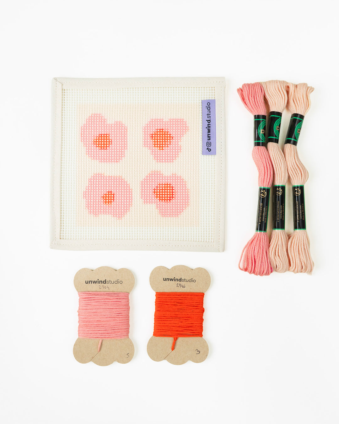 Poppy Puffs Coaster- canva and threads