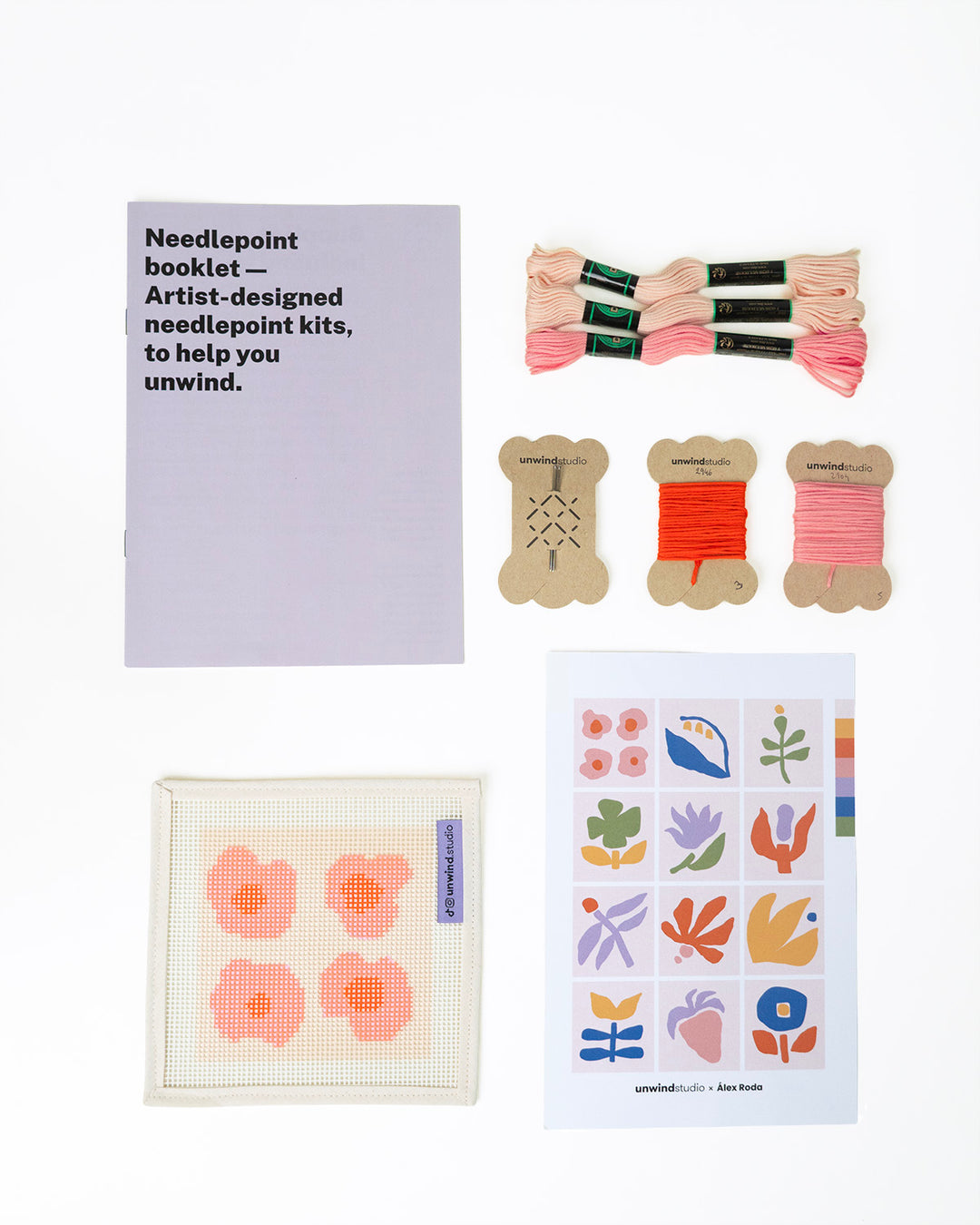 Poppy Puffs Coaster Needlepoint Kit