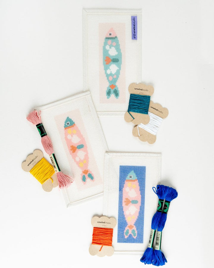 3 Portuguese Sardines Bookmarks Needlepoint