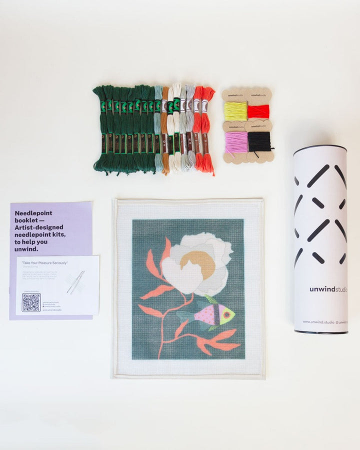 Pajama Fish Needlepoint Kit by Unwind Studio