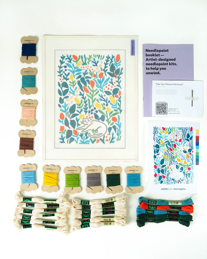 Spring Cat Needlepoint Kit