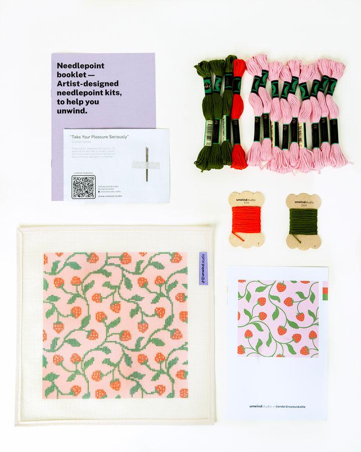 Strawberries Needlepoint Kit