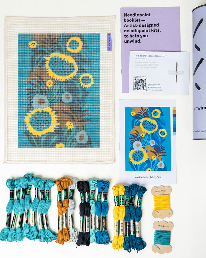 Sunflowers in the Dark Needlepoint Kit