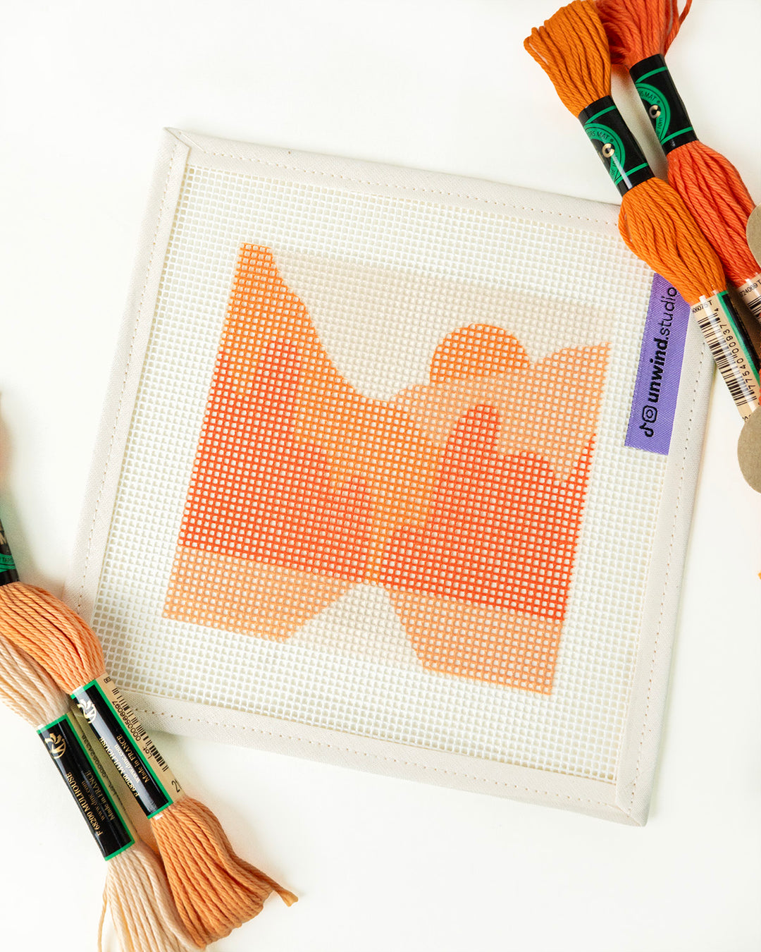 Tangerine Road Coaster- canva and threads