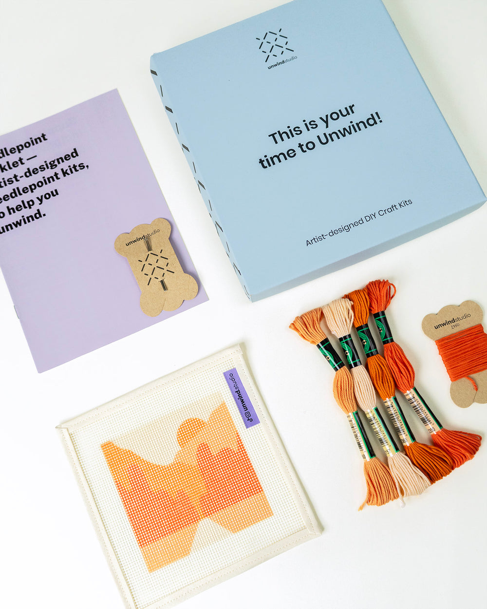 Tangerine Road Coaster- canva, threads, booklet, needles and packaging
