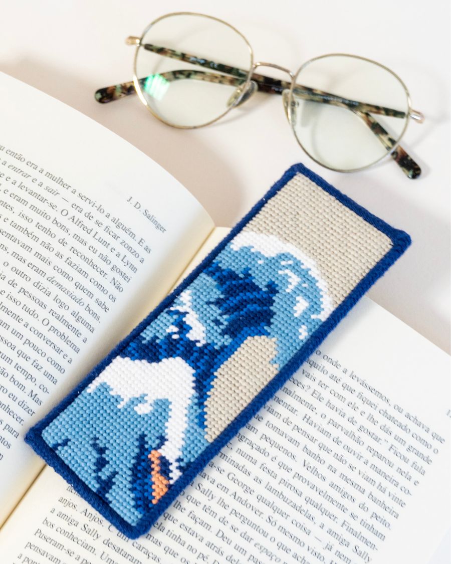 NEEDLEPOINT STARTER KIT "The Great Wave" Bookmark