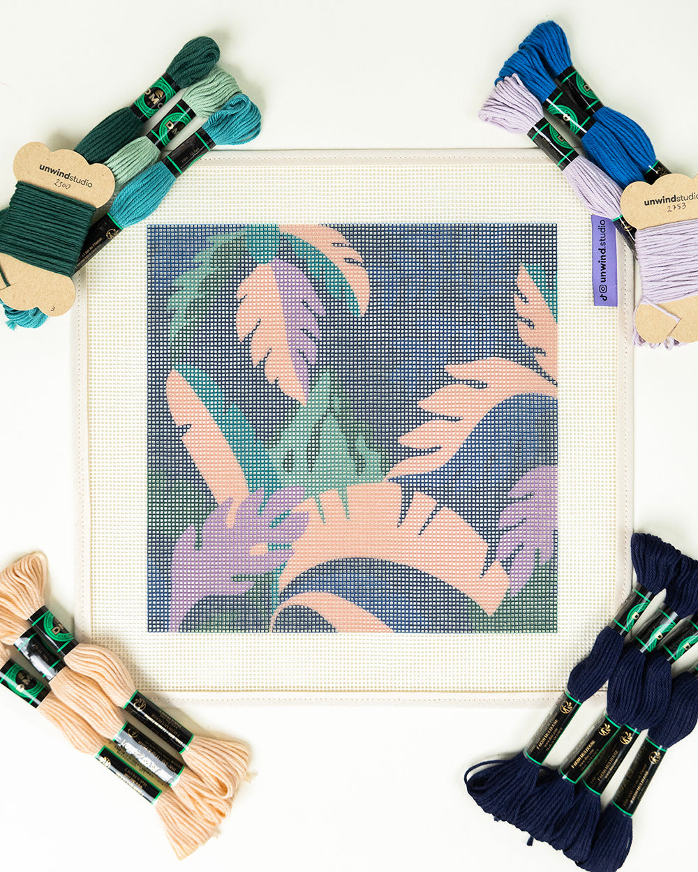 Canevas bleu montagne tropicale