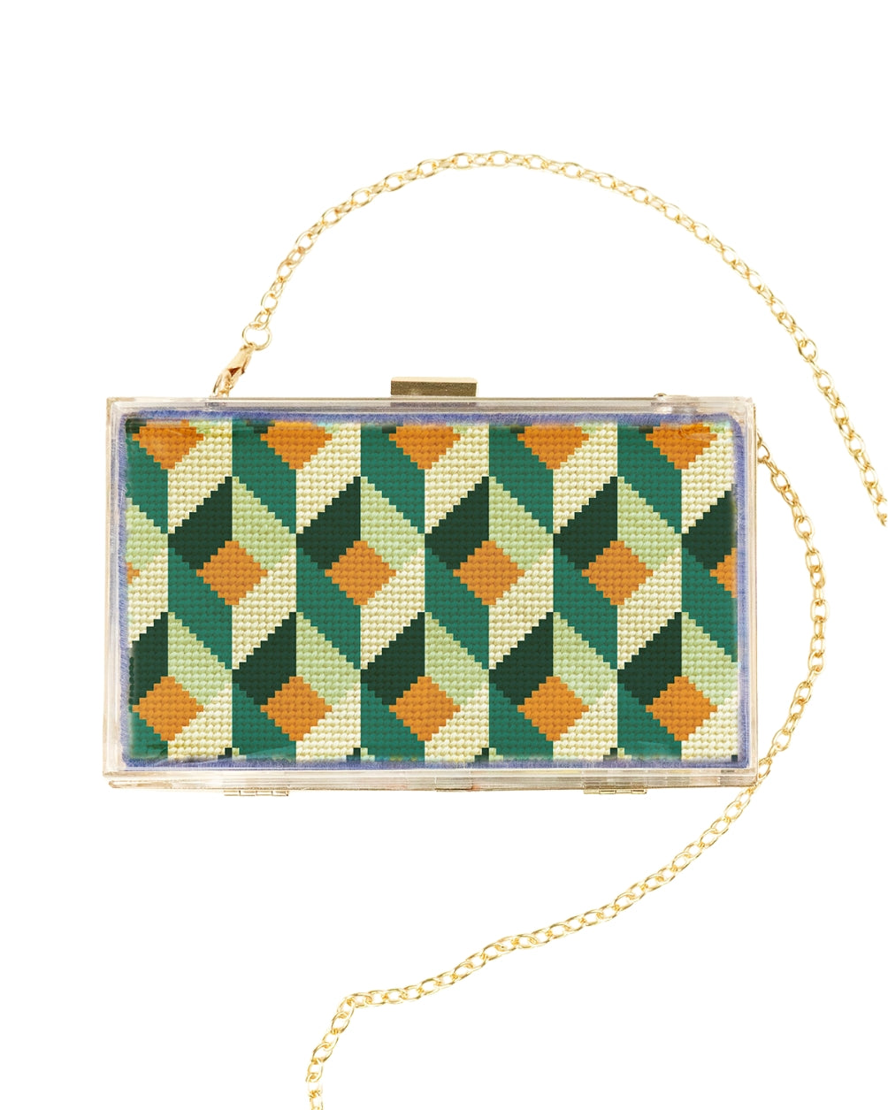 Tumbling Blocks V4: Needlepoint Counted Kit for Clutch Insert