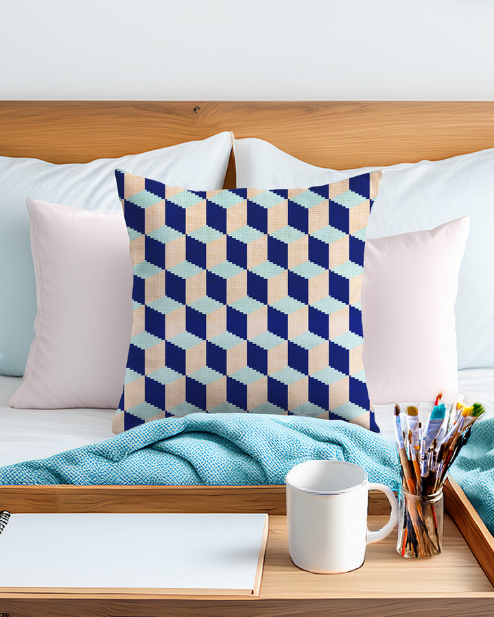 Tumbling Blocks V2 : Kit de coussins pour broderie (toiles comptées)