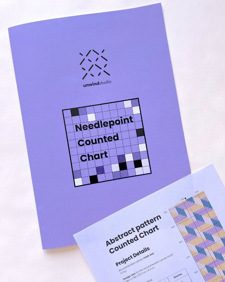 Abstract Pattern Bookmark Needlepoint Kit (Counted Canvas Kit) by Unwind Studio