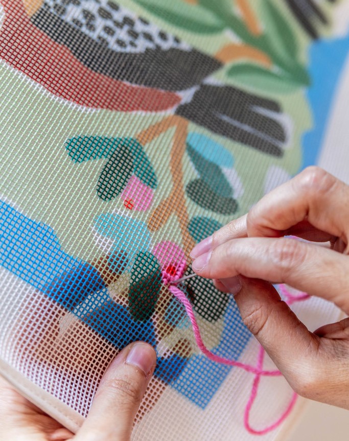 Birds of a Feather Needlepoint Cushion Kit by Unwind Studio