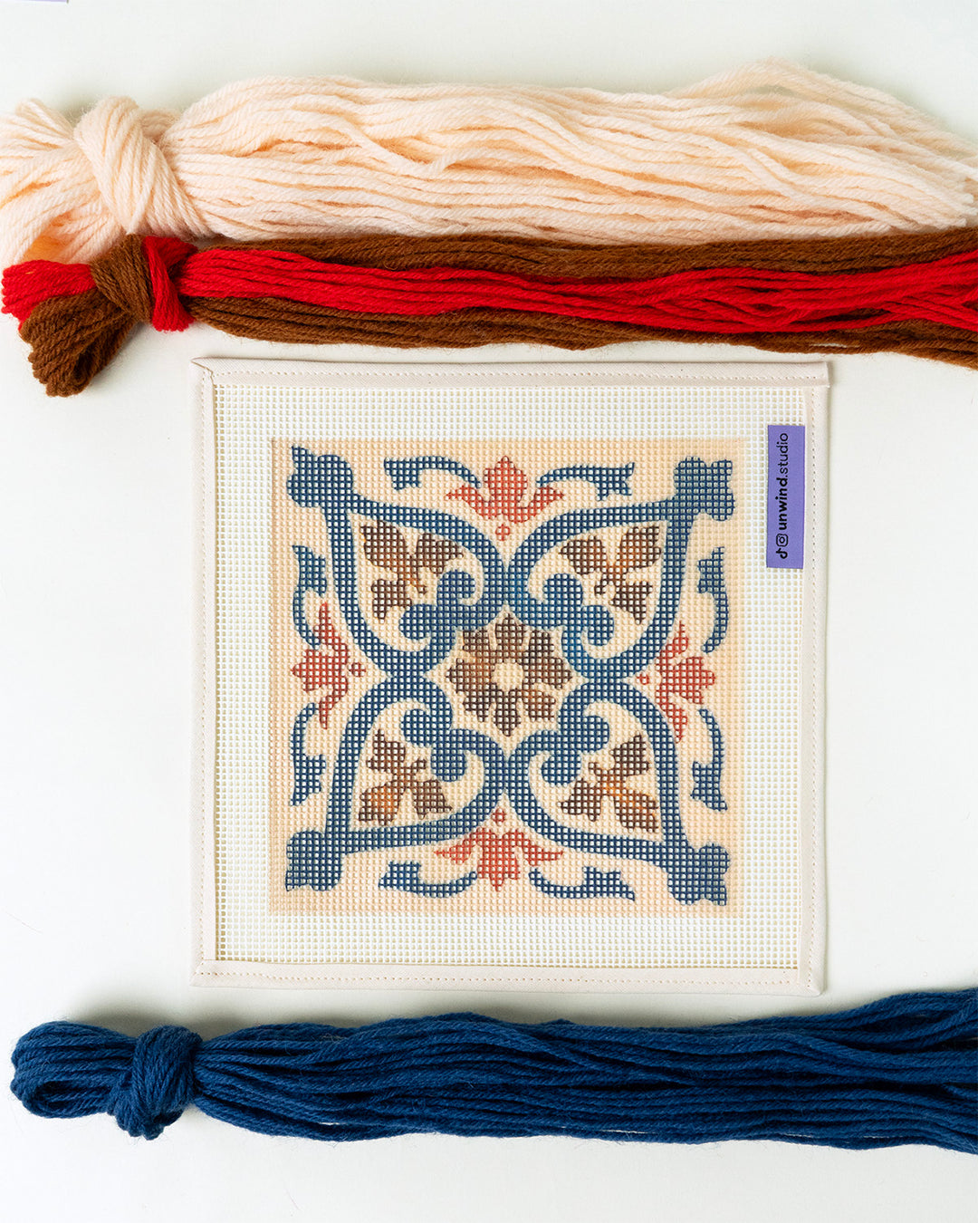 Portuguese Tile Needlepoint Kit: Foz do Douro by Unwind Studio