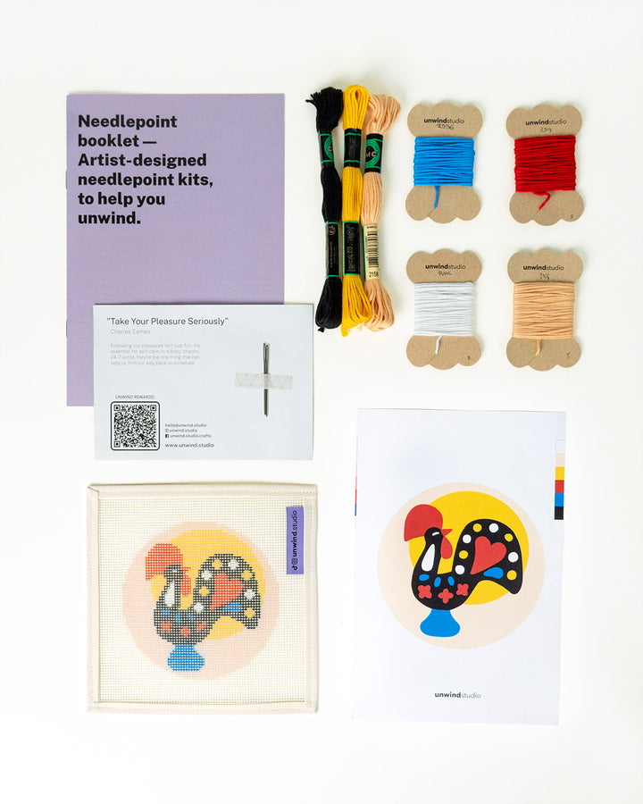 Galo de Barcelos Needlepoint Ornament Kit