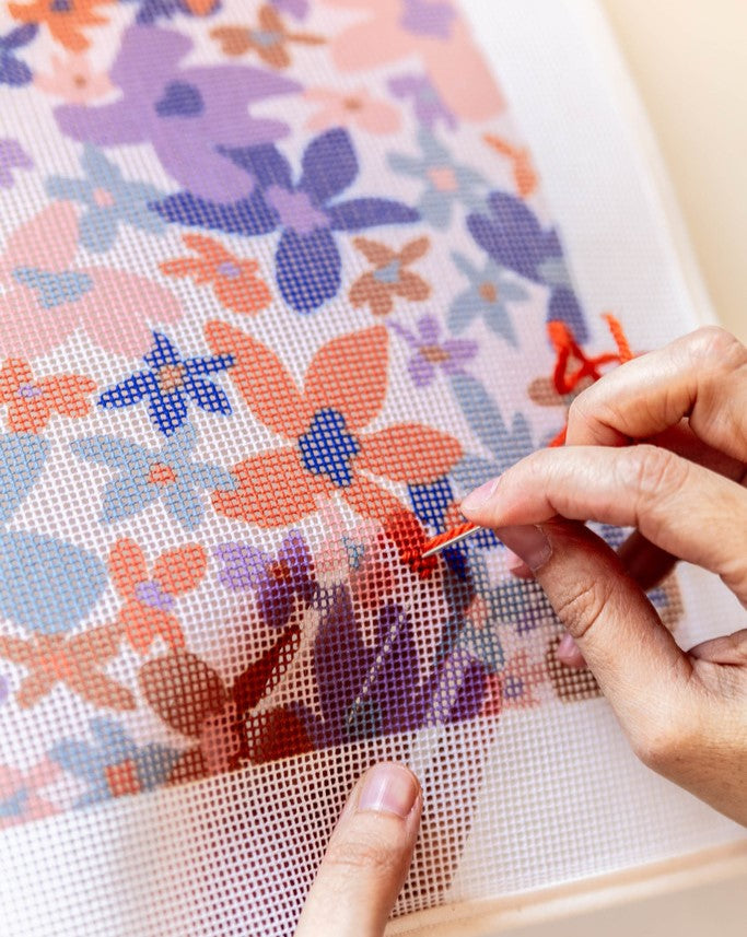 Laura Flor Needlepoint Cushion Kit by Unwind Studio