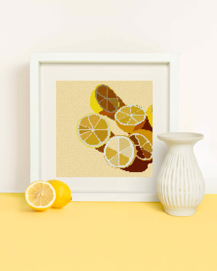 Zitronen Gobelinstickerei set