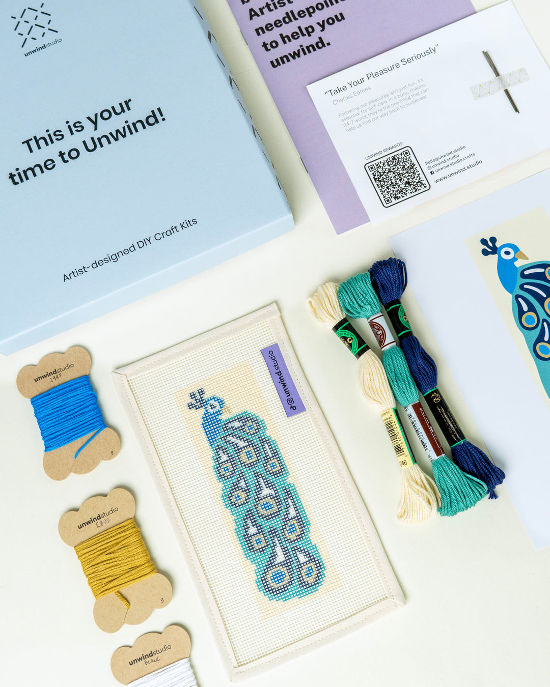 Peacock Bookmark Needlepoint Kit