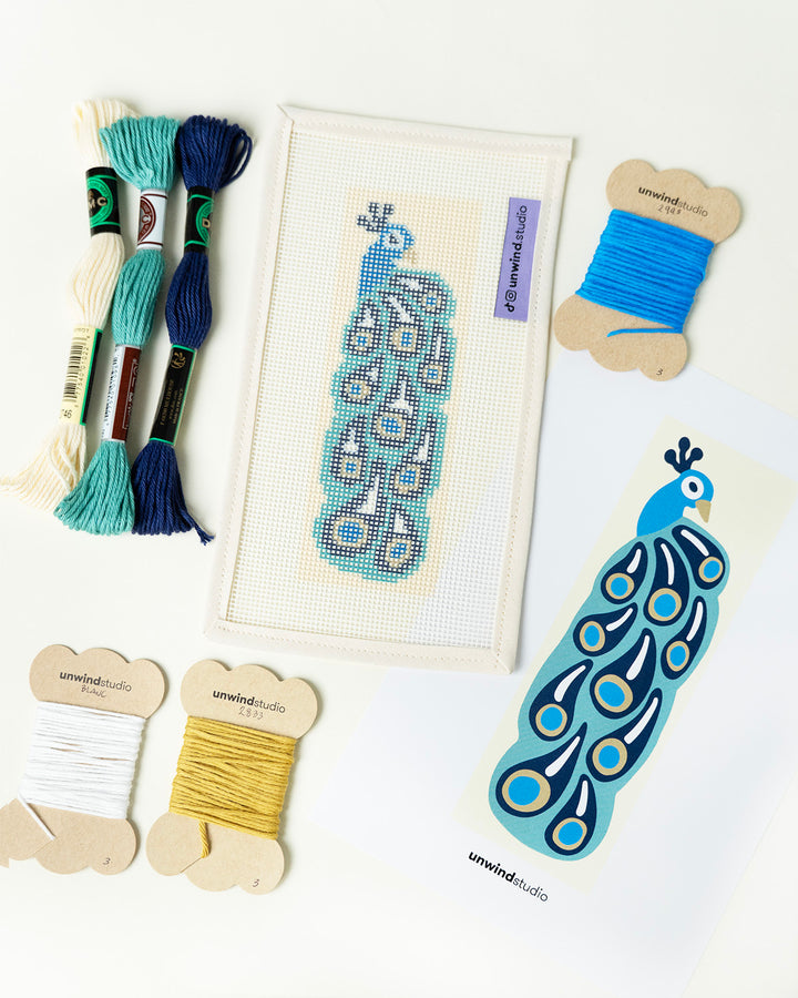 Peacock Bookmark Needlepoint Kit