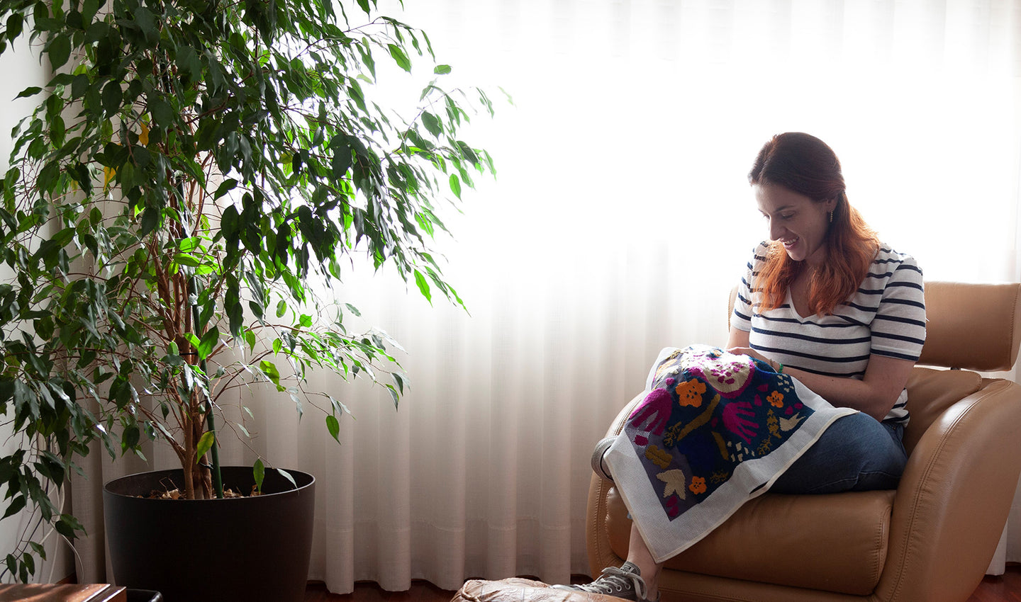 Unwind Studio About Us artist-designed needlepoint kits to help you unwind!