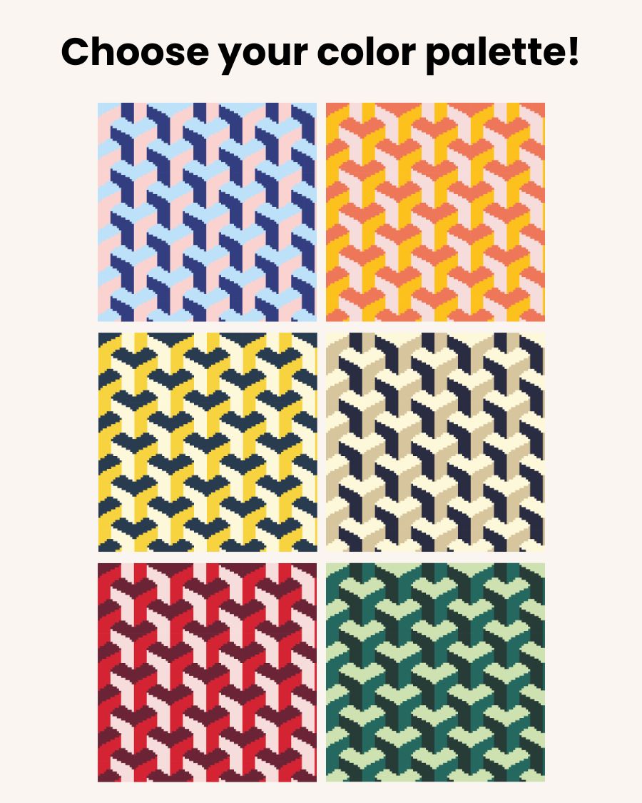 Tumbling Blocks V3: Needlepoint Counted Kit