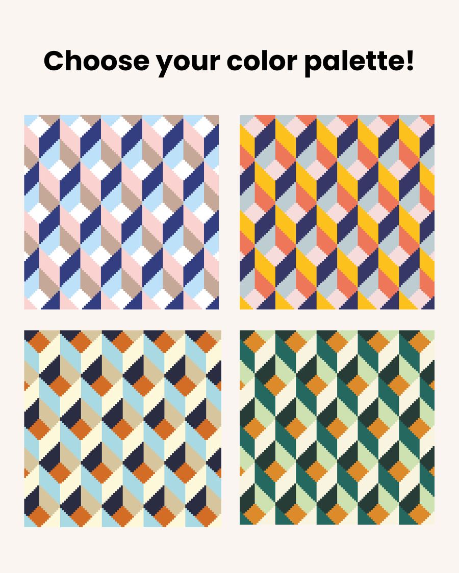 Tumbling Blocks V4: Gobelinstickerei-Zählset