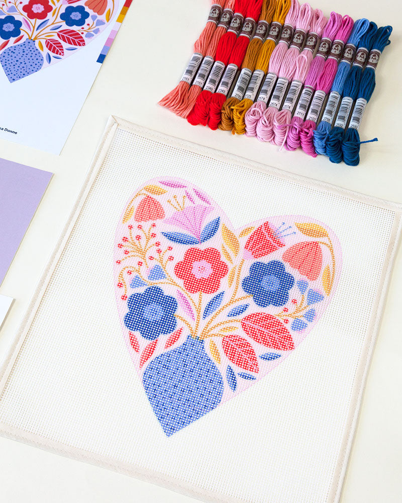 Botanical Heart Needlepoint Kit by Unwind Studio