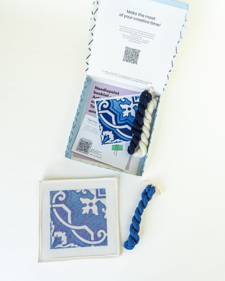 Portuguese Tile Needlepoint Kit: Fontainhas by Unwind Studio