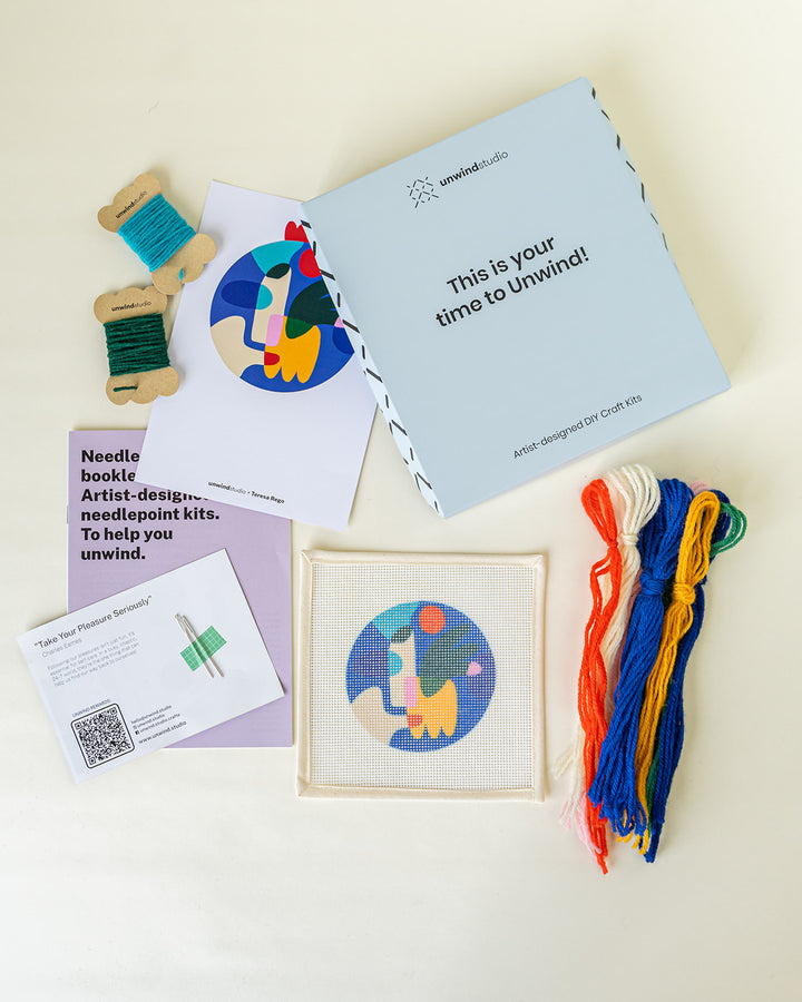 Bauble Flora Needlepoint Ornament Kit by Unwind Studio