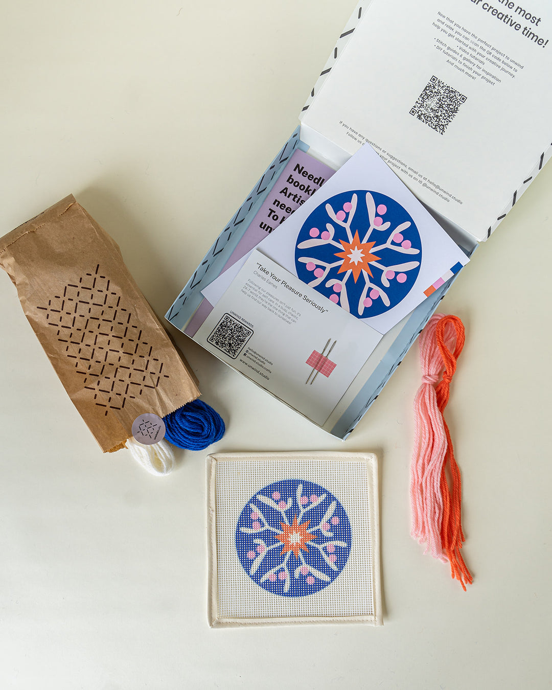 Mistletoe Star Needlepoint Ornament Kit by Unwind Studio