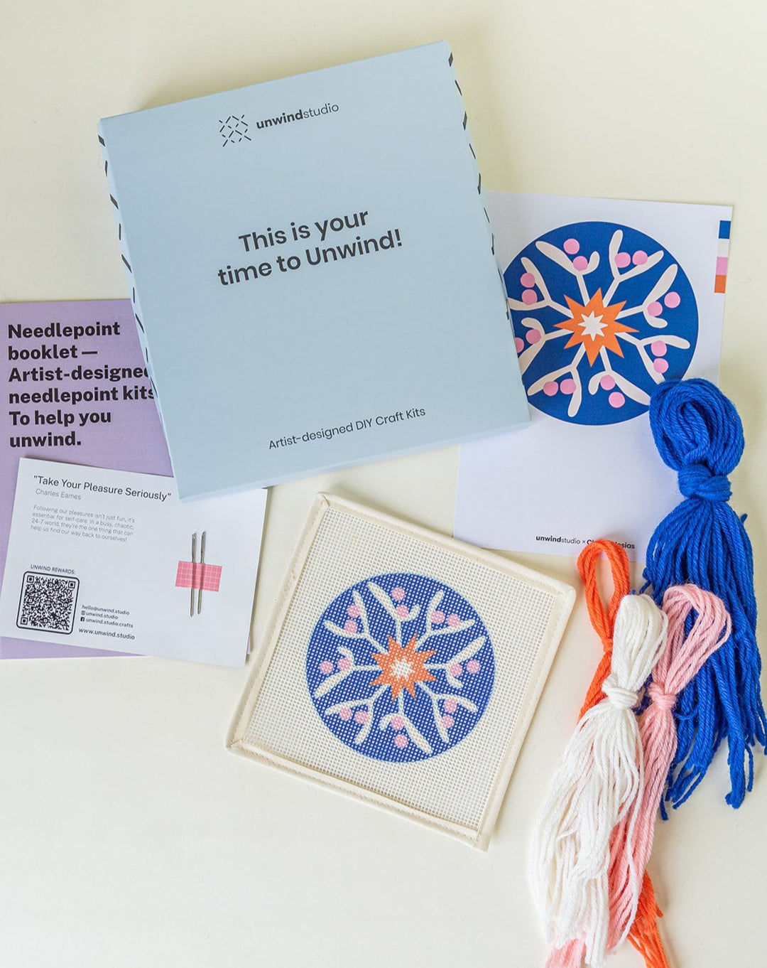 Mistletoe Star Needlepoint Ornament Kit by Unwind Studio