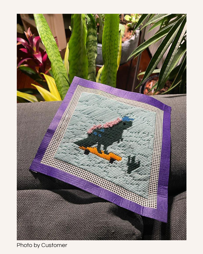 Dino The Skater - Needlepoint Kit for Kids by Unwind Studio