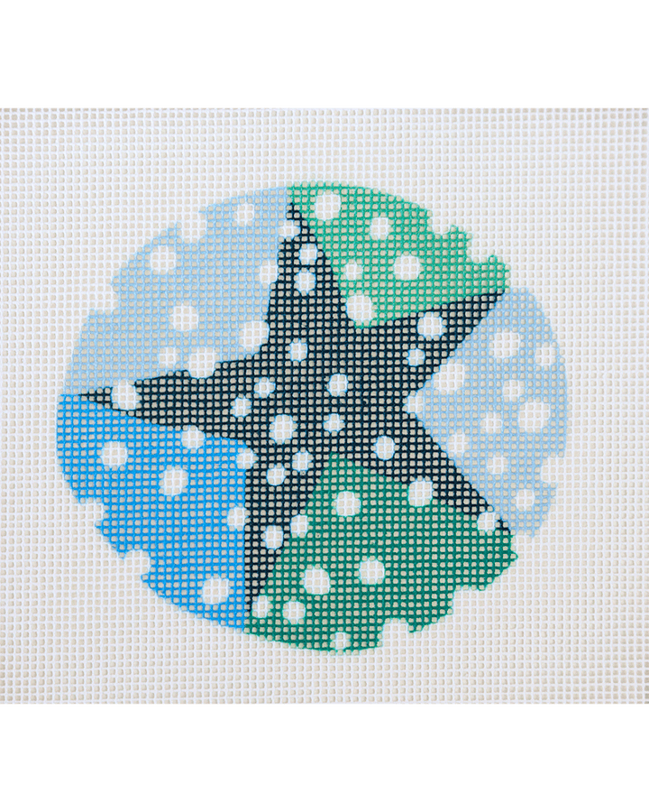 Green & Orange Snowing Night Needlepoint Kit by Unwind Studio