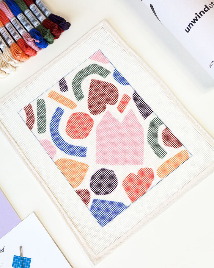 House Party Beginner Needlepoint Kit by Unwind Studio