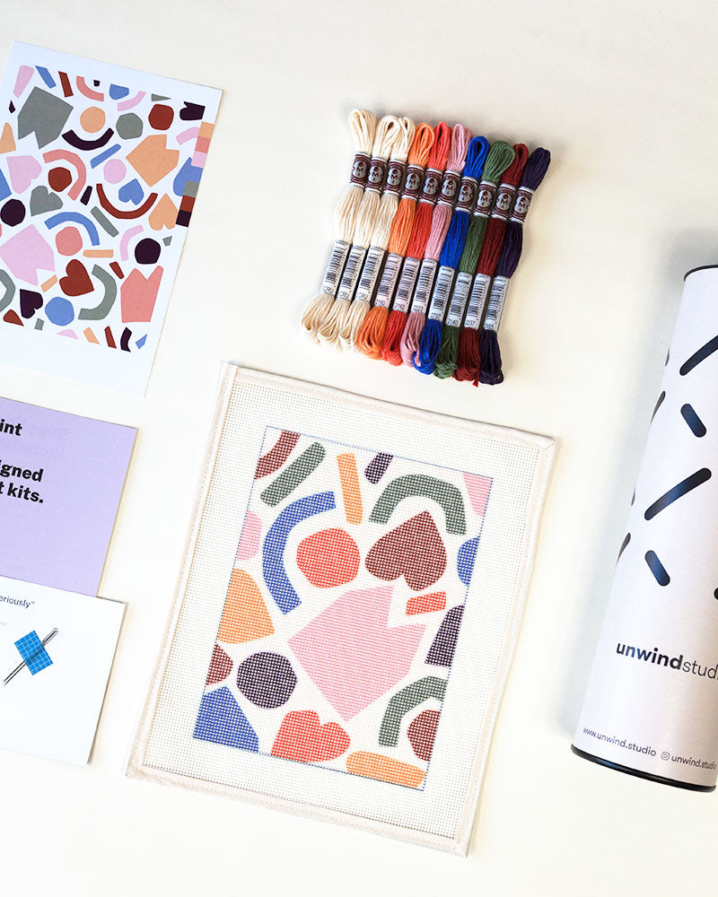 House Party Beginner Needlepoint Kit by Unwind Studio