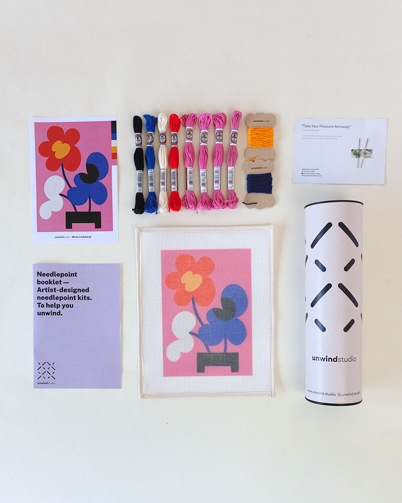 Mickebana Trio Beginner Needlepoint Kit by Unwind Studio