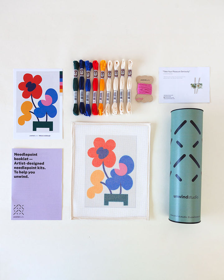 Mickebana Trio Beginner Needlepoint Kit by Unwind Studio